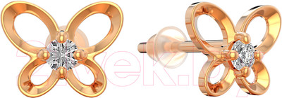 Серьги из розового золота ZORKA 310424S (с фианитами)