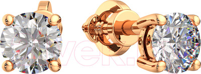 Серьги из розового золота ZORKA 310437 (с фианитами)
