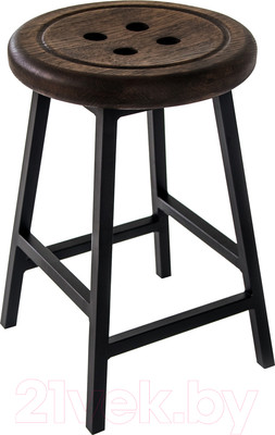 Табурет Stal-Massiv Button-47 (дуб мореный/черный)