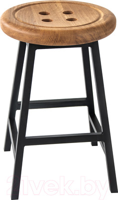 Табурет Stal-Massiv Button-47 (дуб натуральный/черный)