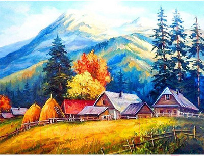 Набор алмазной вышивки Darvish Деревня у подножья гор / DV-9512-3