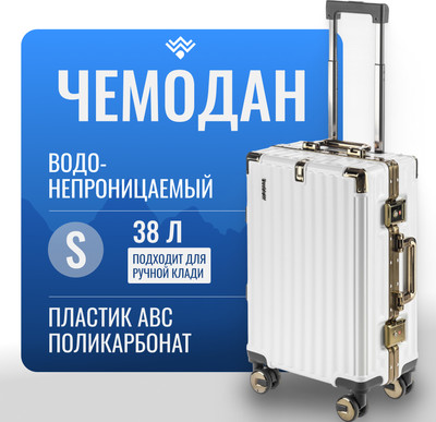 Чемодан на колесах DoubleW E087# (S, белый)