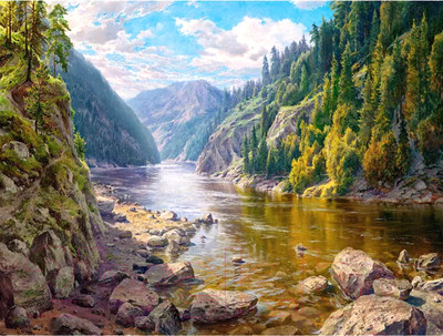 Набор алмазной вышивки Darvish Река в горах / DV-9512-1