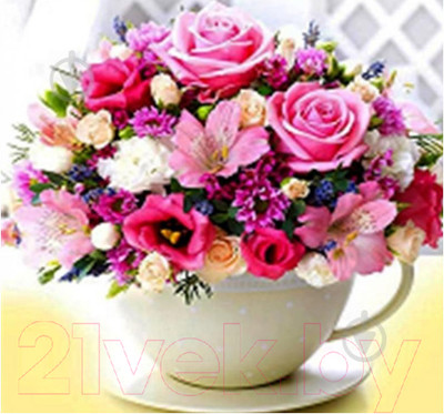 Набор алмазной вышивки Darvish Красивый букет в чашке / DV-13760-22