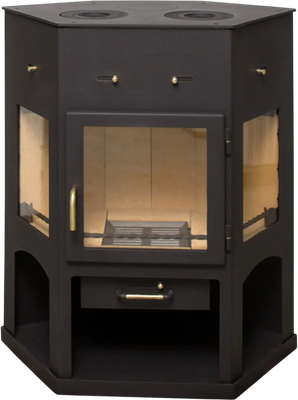 Печь-камин Мета-бел АОТК 11.0 (в модификации Енисей с плитой)