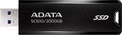 Внешний жесткий диск A-data SC610 2TB (SC610-2000G-CBK/RD)