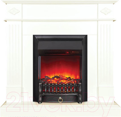 Каминокомплект Смолком Brighton STD-ASP + Fobos-S LUX BL LT (белый ваниль)