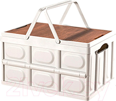 Ящик для хранения Happy Home HH-003 со столиком и ручками (30л, белый)