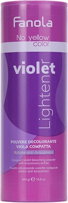 Порошок для осветления волос Fanola No Yellow Антижелтая фиолетовая обесцвечивающая пудра (450г)