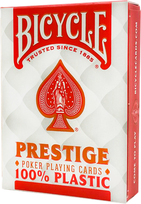 Игральные карты Bicycle Prestige Rider 100% Plastic Jumbo / F44100-r (красный)