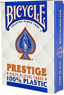 Игральные карты Bicycle Prestige Rider 100% Plastic Jumbo / F44100-b (синий)