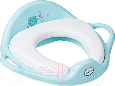 Детская накладка на унитаз Tega Пес и кот (мягкая, голубой)
