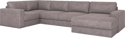 Диван П-образный Rivalli Дискавери + оттоманка правая + угловая секция + кресло секц. (Tango Pebble)