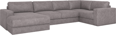 Диван П-образный Rivalli Дискавери + оттоманка левая + угловая секция + кресло секц. (Tango Pebble)