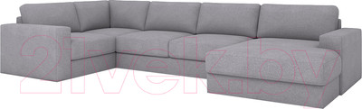 Диван П-образный Rivalli Дискавери + оттоманка правая + угловая секция + кресло секц. (Bravo Grey)