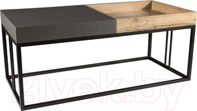 Журнальный столик Signal Lunaria 110x50 (дуб артизан/антрацит/черный матовый)