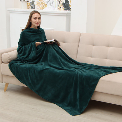 Плед с рукавами Этель 9849732 (150x200, изумрудный)