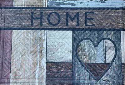 Коврик грязезащитный Multy Home Rambo-Lima 43x63 / SH50001585 (разноветный/надпись/сердца)