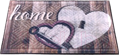 Коврик грязезащитный Multy Home Lima 45x75 / SH50001582 (сердца)