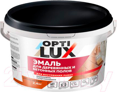 Эмаль Оптилюкс Для пола акриловая (2.4кг, серый лен)
