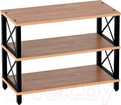 Стеллаж Мебельград Бонн (дуб светлый натуральный/черный)