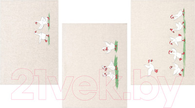 Набор полотенец Pole Kvetak (Беларускі лён) 45x60 22С145-ШР+К/п.р/фкор (363/Гуси-3/сорт 1)