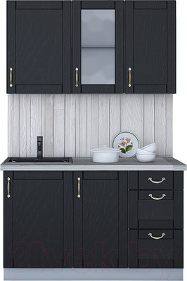 Кухонный гарнитур Интерлиния Мила Крафт 1.3Б (дуб английский)