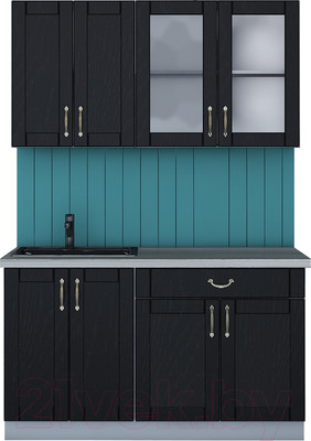 Кухонный гарнитур Интерлиния Мила Крафт 1.4А (дуб английский)