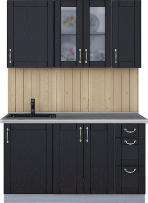 Кухонный гарнитур Интерлиния Мила Крафт 1.4Б (дуб английский)