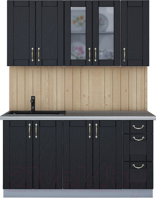 Кухонный гарнитур Интерлиния Мила Крафт 1.5 (дуб английский)