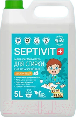 Гель для стирки Septivit Kids Сильнозагрязненное Детское Белье (5л)