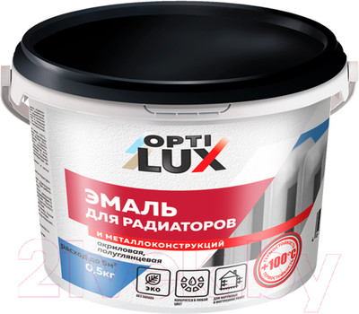 Эмаль Оптилюкс Для радиаторов акриловая (500г, белый)