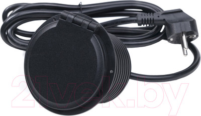 Блок розеточный AKS Locus выдвижной (1 розетка, черный)