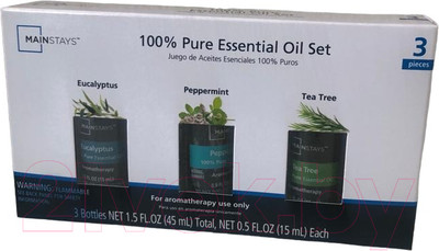 Набор эфирных масел Mainstays Эвкалипт Мята Чайное дерево (3x15мл)
