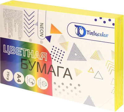 Бумага Tintacolor А4 75 г/м2 / 410962 (500л, неон желтый)