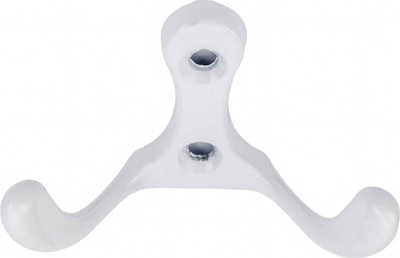 Крючок для одежды Trodos ZY-110М 2-рожковый сплав ЦАМ (белый)