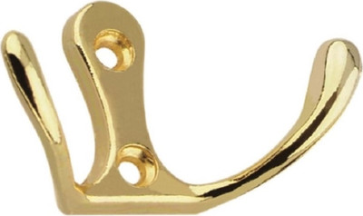 Крючок для одежды Trodos ZY-110М 2-рожковый сплав ЦАМ (золото)