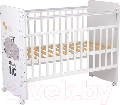 Детская кроватка Фея Спящий мишка 702 / 0002757.9.17 (белый)