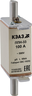 Предохранитель плавкий низковольтный КЭАЗ ППН-33-X3-00С-25А-УХЛ3 / 111364
