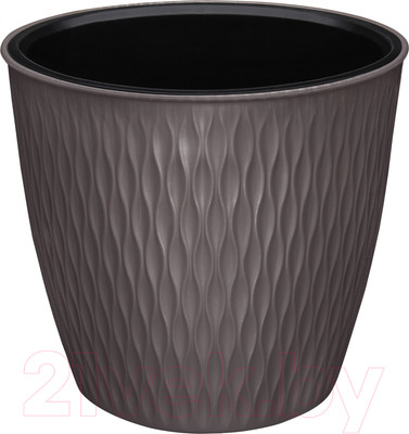 Кашпо Эльфпласт Kerama 14.2 / EP600 (серый/коричневый)