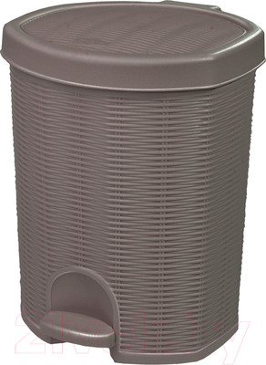 Мусорное ведро Эльфпласт Elegance с педалью / ЕР336 (серо-коричневый)