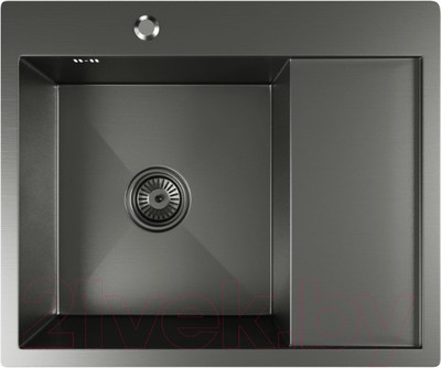 Мойка кухонная Mixline Pro 552926 (черный графит, с сифоном)