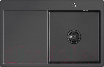 Мойка кухонная Mixline Pro 552923 (черный графит, с сифоном)