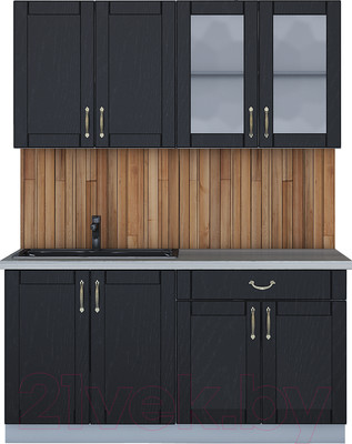 Кухонный гарнитур Интерлиния Мила Крафт 1.6А (дуб английский)