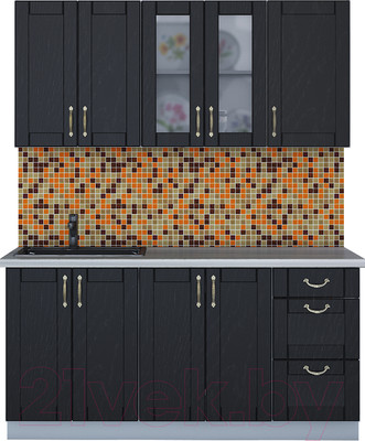 Кухонный гарнитур Интерлиния Мила Крафт 1.6Б (дуб английский)