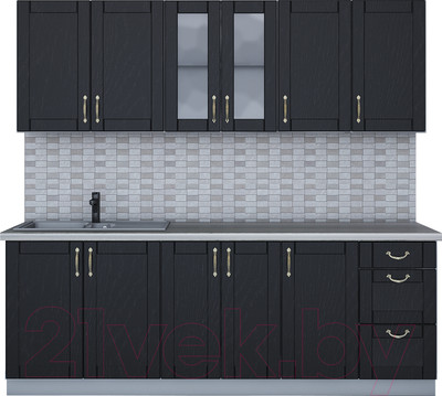 Кухонный гарнитур Интерлиния Мила Крафт 2.2А (дуб английский)