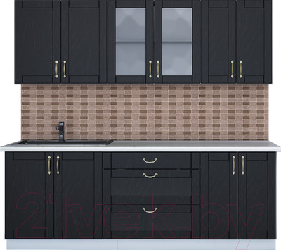 Кухонный гарнитур Интерлиния Мила Крафт 2.2Б (дуб английский)