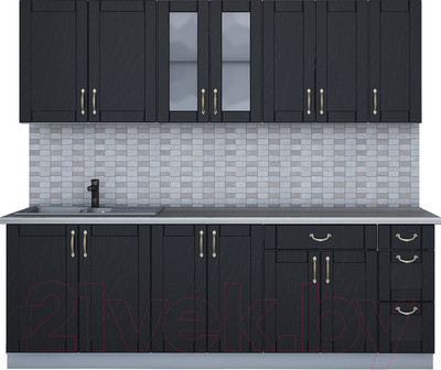 Кухонный гарнитур Интерлиния Мила Крафт 2.3Б (дуб английский)