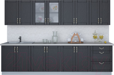 Кухонный гарнитур Interline Мила Крафт 3.0А (дуб английский)