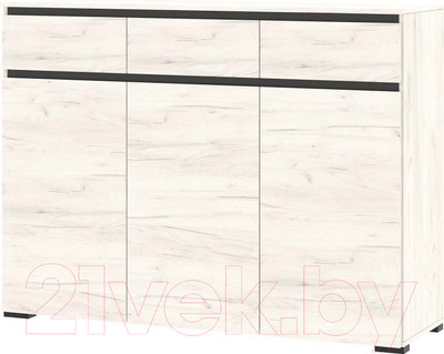 Тумба Памир Гретта 3С3Я (крафт белый/антрацит)